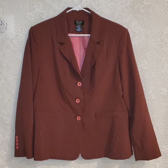 2 piece business suit pinstripe skirt and blazer - Picture 8 of 14